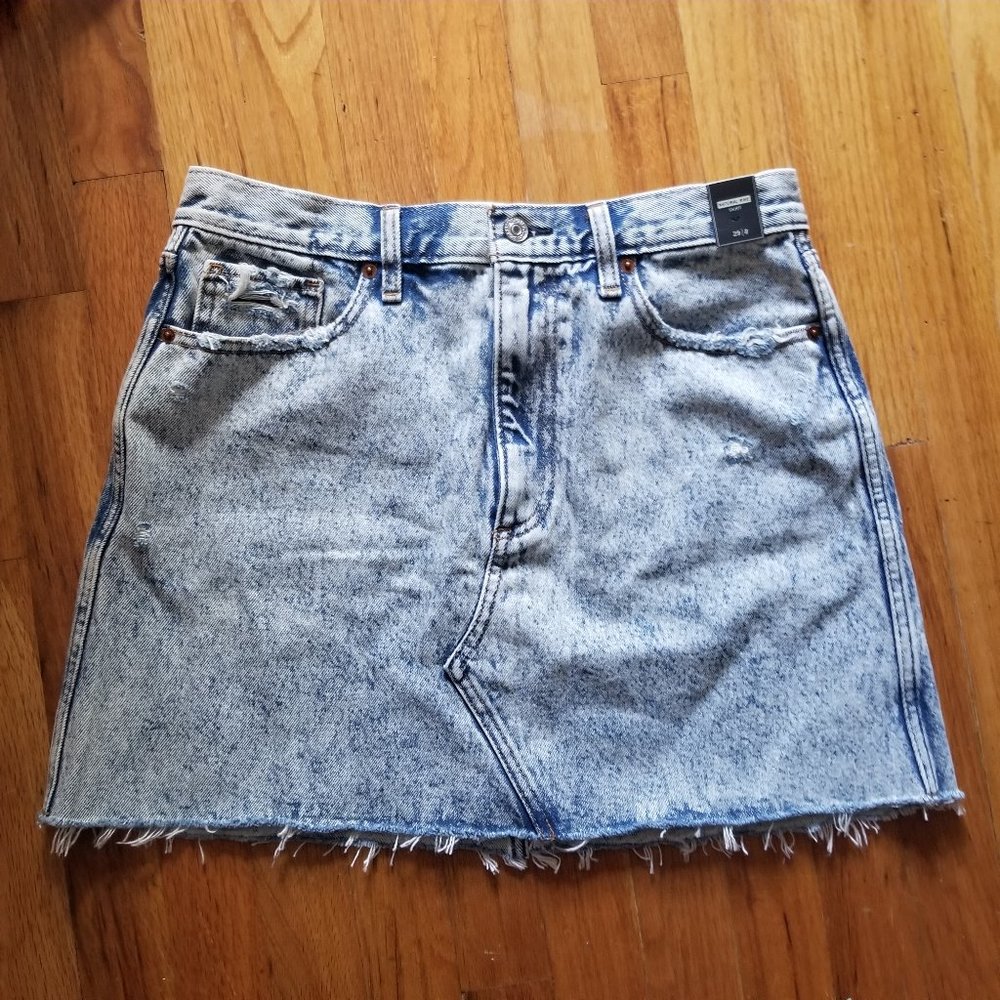Abercrombie Acid Wash Denim Mini Skirt